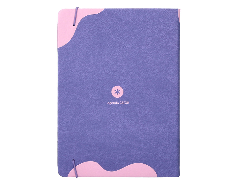 AGENDA ESCOLAR ANTARTIK 25-26 ENCUADERNADA GO! SIMIL PIEL MORADO SEMANA VISTA A5 BILINGE PAPEL FSC 80 GR