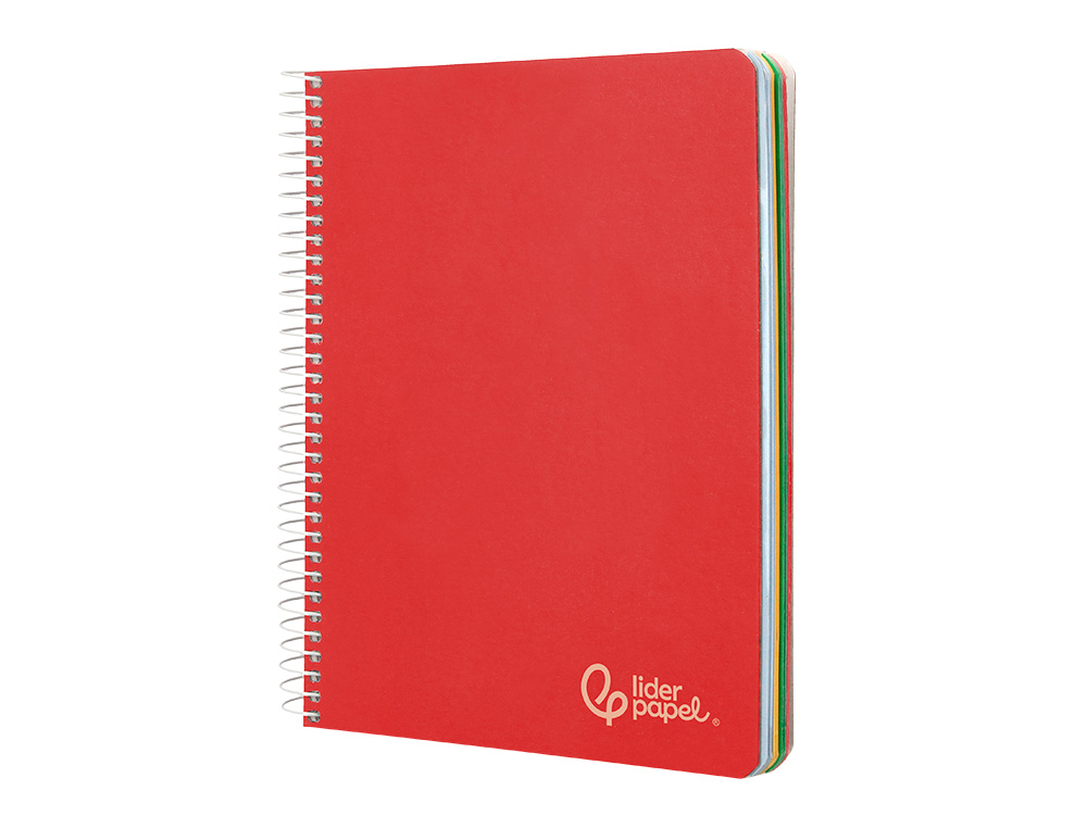 CUADERNO ESPIRAL LIDERPAPEL A5 MICRO WITTY TAPA DURA 120H 90GR HORIZONTAL 8MM 5 BANDAS 6 TALADROS COLORES SURTIDOS