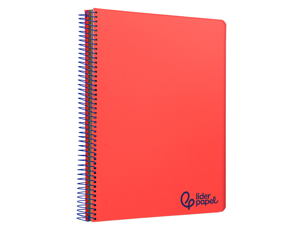 CUADERNO ESPIRAL LIDERPAPEL A4 MICRO WONDER TAPA PLASTICO 120H 90 GR HORIZONTAL 5 BANDAS 4 TALADROS COLORES