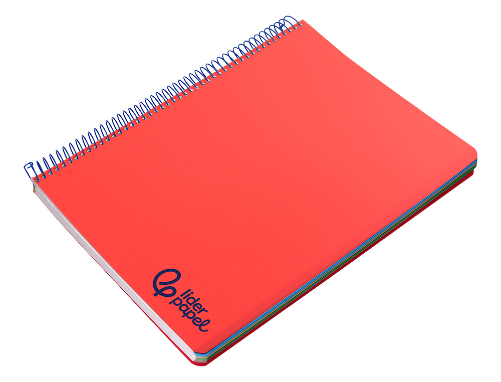 CUADERNO ESPIRAL LIDERPAPEL A4 MICRO WONDER TAPA PLASTICO 120H 90 GR HORIZONTAL 5 BANDAS 4 TALADROS COLORES