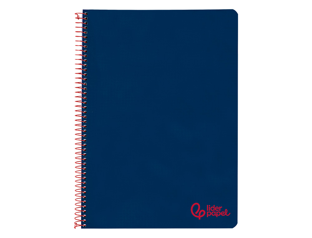 CUADERNO ESPIRAL LIDERPAPEL A4 WONDER TAPA PLASTICO 80H 90GR RAYADO HORIZONTAL CON MARGEN COLOR AZUL MARINO