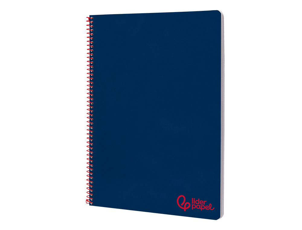CUADERNO ESPIRAL LIDERPAPEL A4 WONDER TAPA PLASTICO 80H 90GR RAYADO HORIZONTAL CON MARGEN COLOR AZUL MARINO