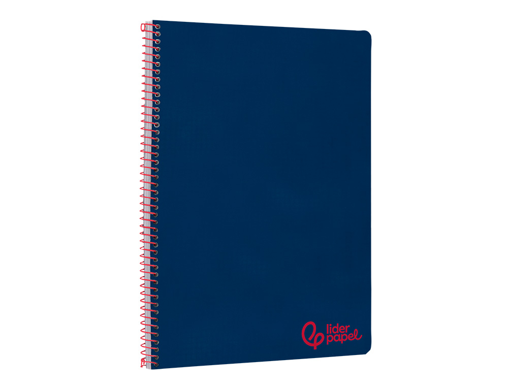 CUADERNO ESPIRAL LIDERPAPEL A4 WONDER TAPA PLASTICO 80H 90GR RAYADO HORIZONTAL CON MARGEN COLOR AZUL MARINO