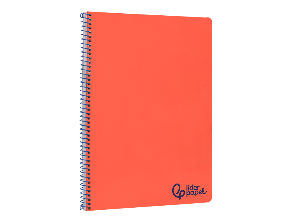 CUADERNO ESPIRAL LIDERPAPEL A4 WONDER TAPA PLASTICO 80H 90GR PAUTA ESTRECHA 2,5MM CON MARGEN COLOR ROJO