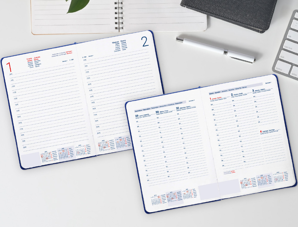 AGENDA ENCUADERNADA LIDERPAPEL CRETA 150X210 MM 2026 SEMANA VISTA TURQUESA PAPEL 70 GR FSC