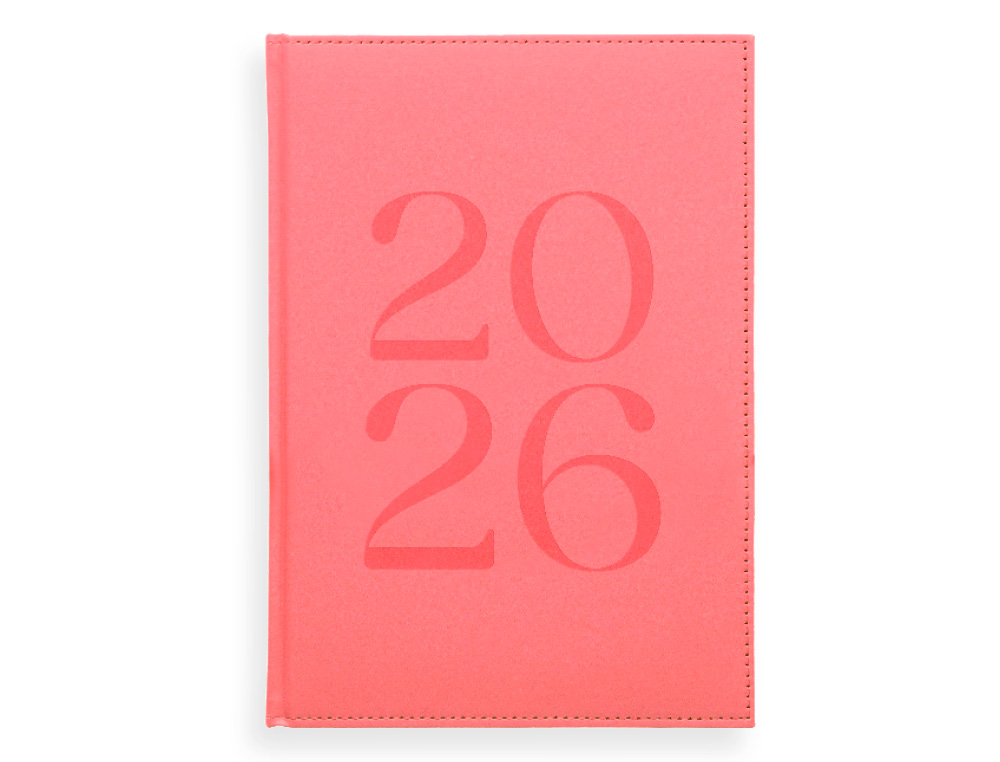 AGENDA ENCUADERNADA LIDERPAPEL CRETA 150X210 MM 2026 SEMANA VISTA ROSA PAPEL 70 GR FSC
