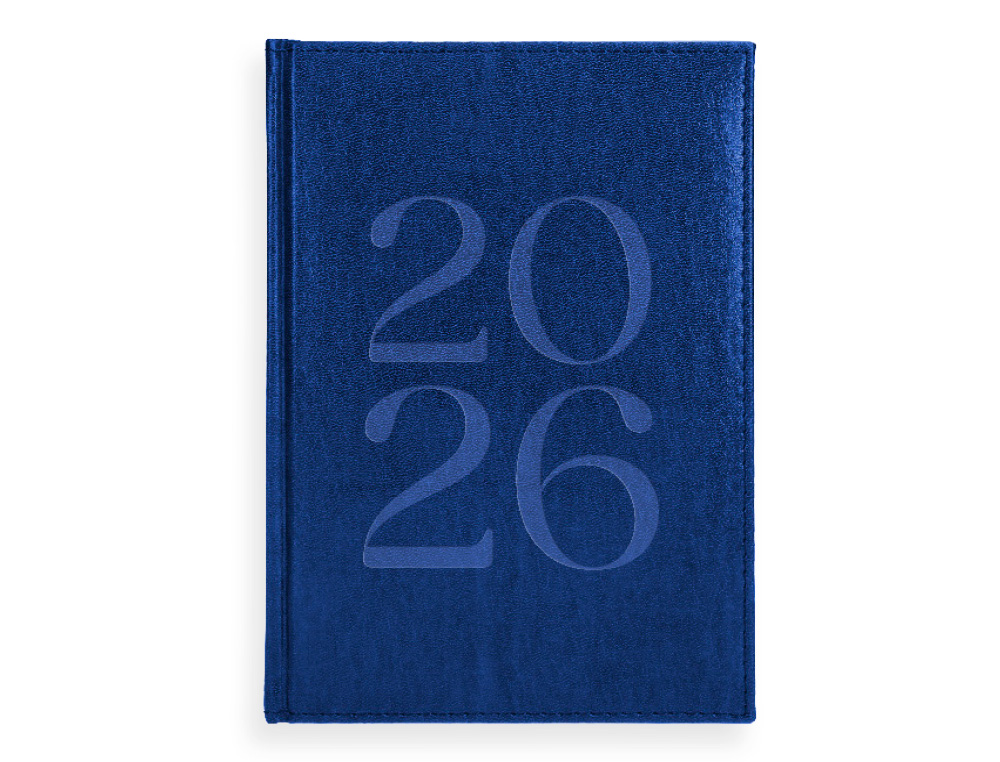 AGENDA ENCUADERNADA LIDERPAPEL CRETA 170X240 MM 2026 DIA PAGINA AZUL PAPEL 70 GR FSC