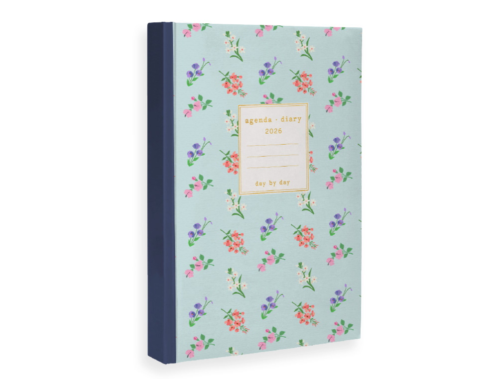 AGENDA ENCUADERNADA LIDERPAPEL NOMI A5 2026 DIA PAGINA AZUL PAPEL 70 GR FSC