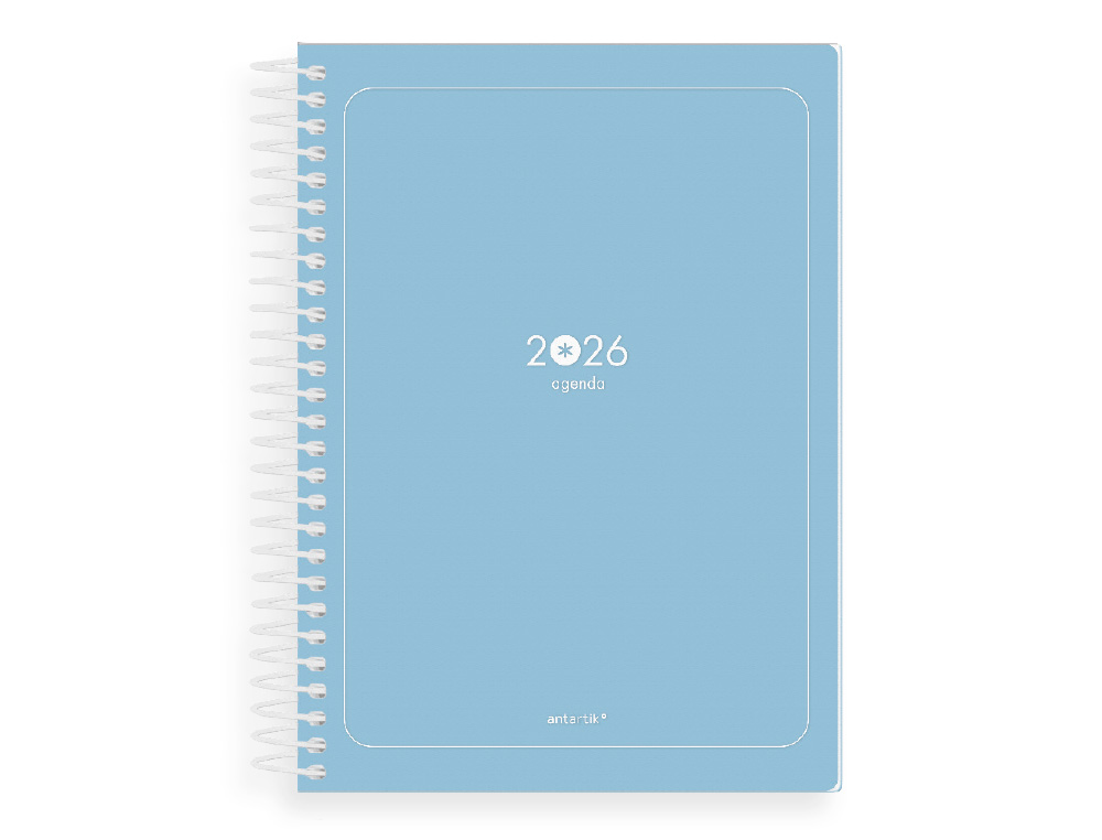 AGENDA ESPIRAL ANTARTIK ESSENTIALS A5+ 2026 DA PGINAAZUL CLARO PAPEL 80G FSC