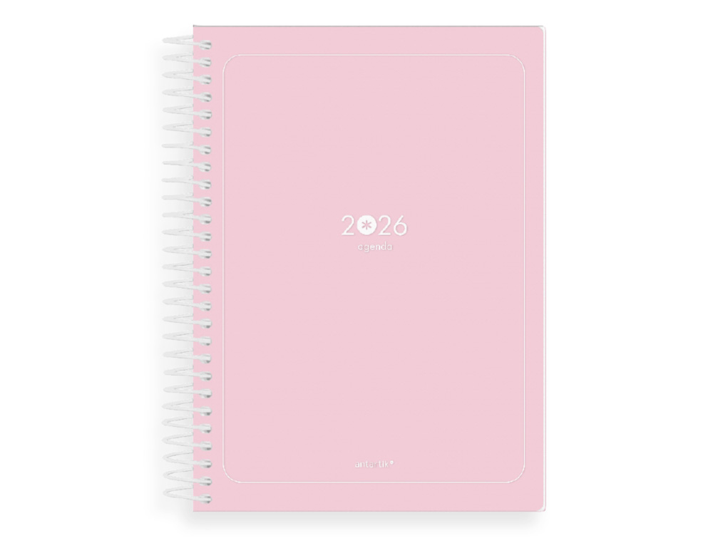 AGENDA ESPIRAL ANTARTIK ESSENTIALS A5+ 2026 DÍA PÁGINAROSA PAPEL 80G FSC