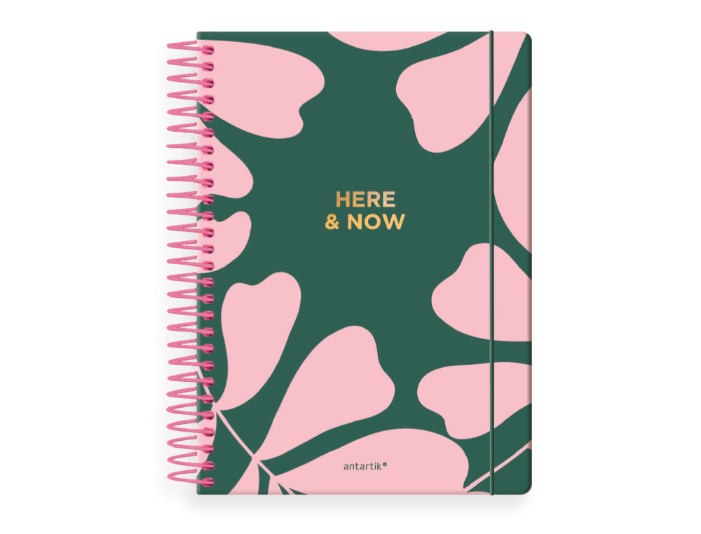 AGENDA ESPIRAL ANTARTIK HERE AND NOW A5+ 2026 DÍA PÁGINA VERDE PAPEL 80G FSC