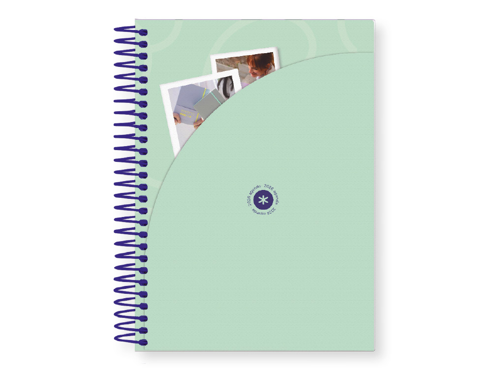 AGENDA ESPIRAL ANTARTIK HERE AND NOW A5+ 2026 DÍA PÁGINA VERDE PAPEL 80G FSC