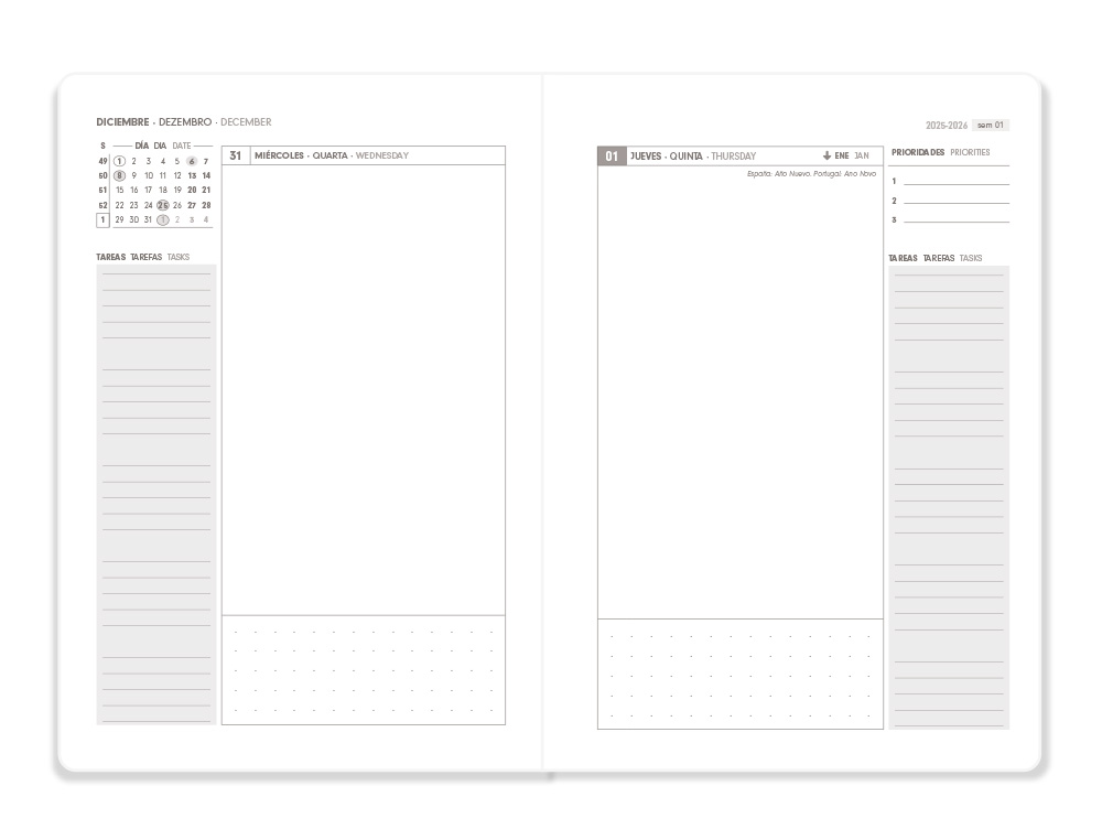 AGENDA ESPIRAL ANTARTIK HERE AND NOW A5+ 2026 DÍA PÁGINA VERDE PAPEL 80G FSC