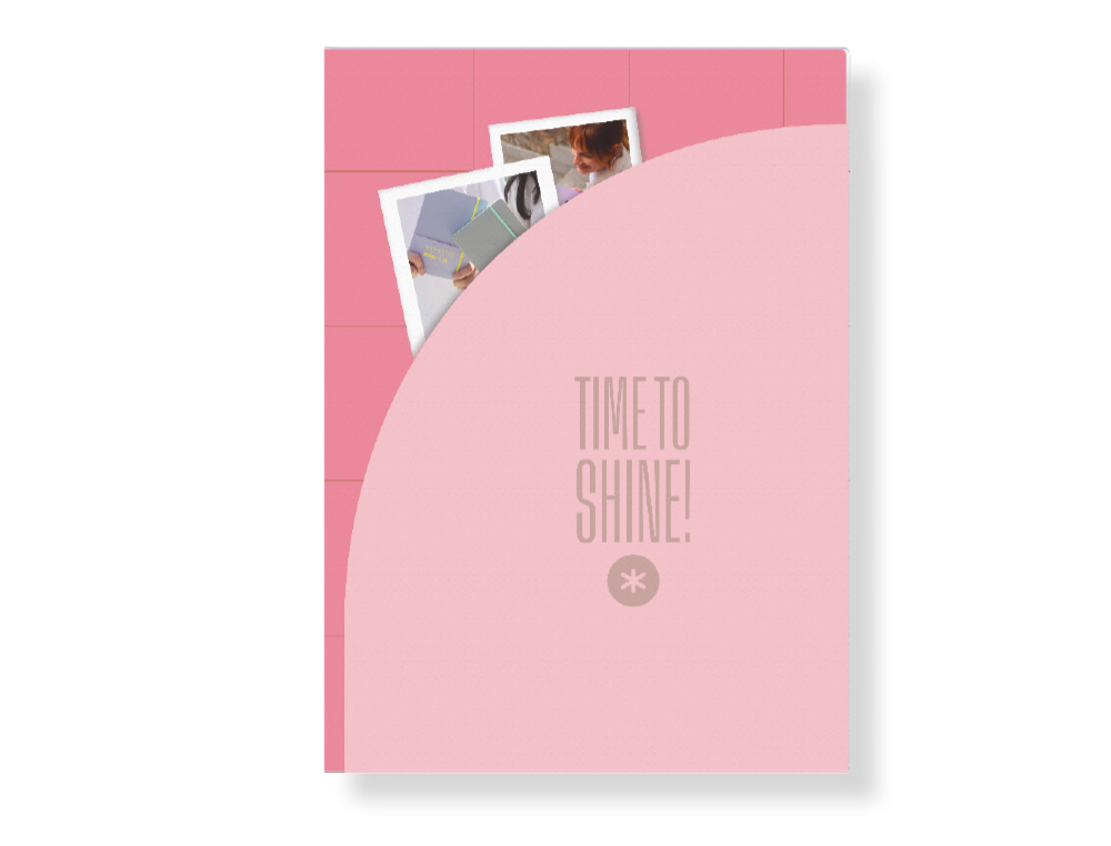 AGENDA ENCUADERNADA ANTARTIK TIME TO SHINE A5+ 2026 DA PGINA ROSA PAPEL 80G FSC