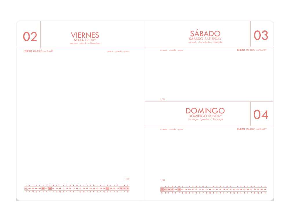 AGENDA ENCUADERNADA ANTARTIK TIME TO SHINE A5+ 2026 DA PGINA ROSA PAPEL 80G FSC