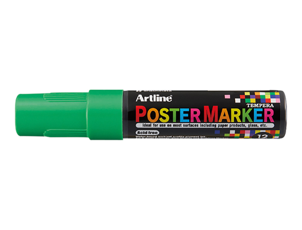ROTULADOR ARTLINE POSTER MARKER EPP-12 PUNTA RECTANGULAR 12 MM COLOR VERDE FLUOR