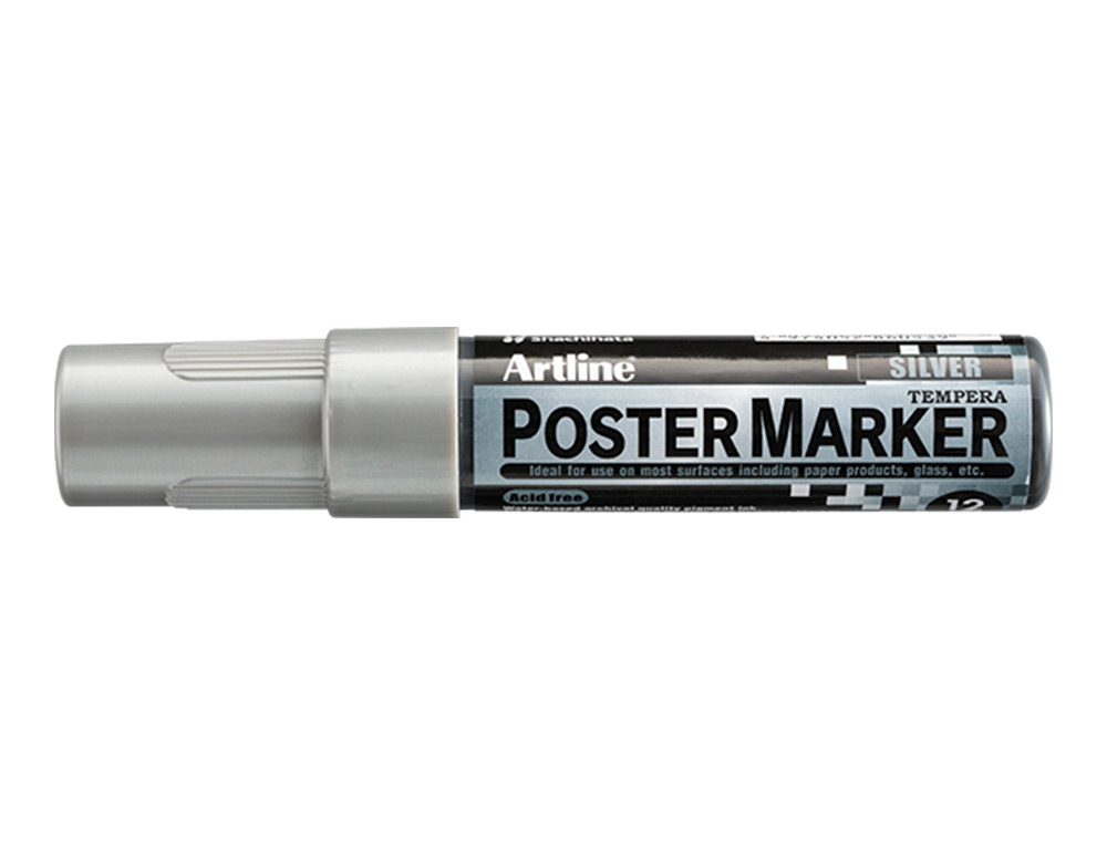 ROTULADOR ARTLINE POSTER MARKER EPP-12 PUNTA RECTANGULAR 12 MM COLOR PLATA