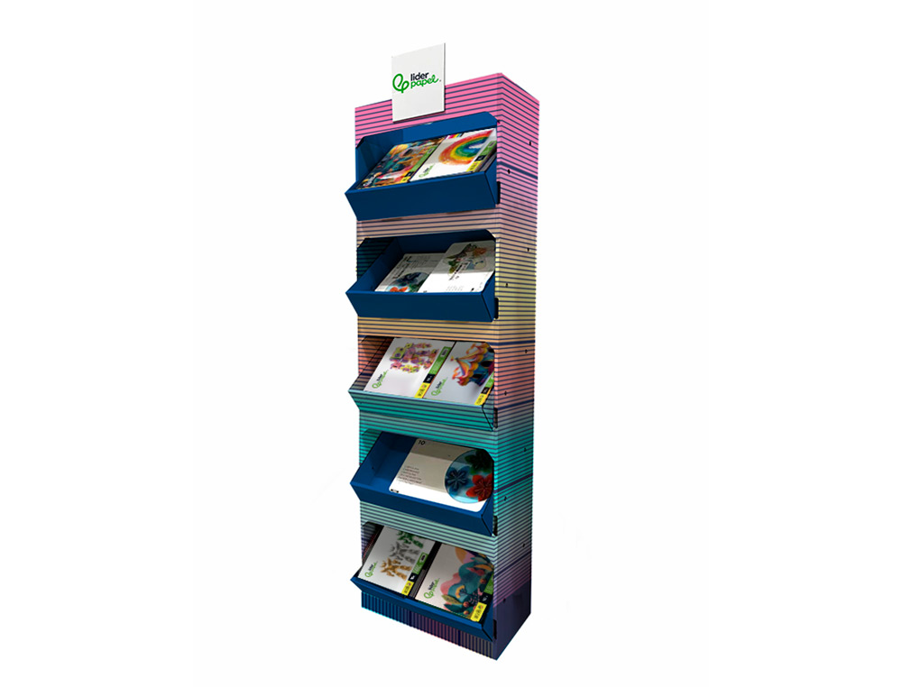 BLOC TRABAJOS MANUALES LIDERPAPEL EXPOSITOR DE SUELO CARTON CON 160 UNIDADES SURTIDAS 35X180X56 CM