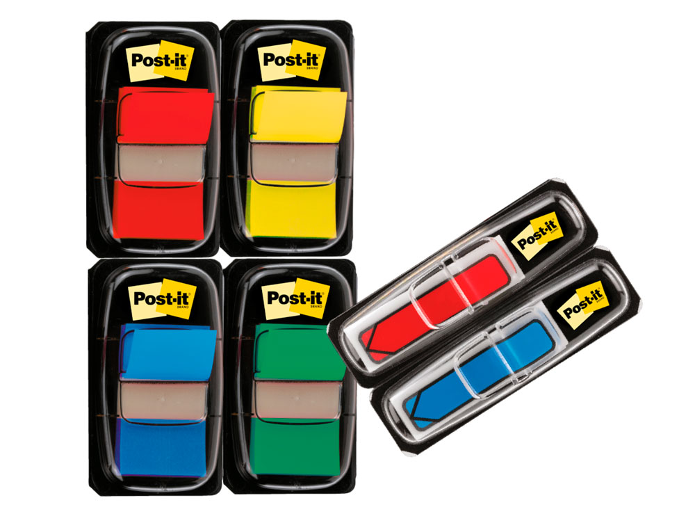 BANDERITAS SEPARADORAS POST-IT PEQUEÑA 11,9X43,2 MM DISPENSADOR 60 HOJAS+40 HOJAS GRATIS 5 COLORES SURTIDOS