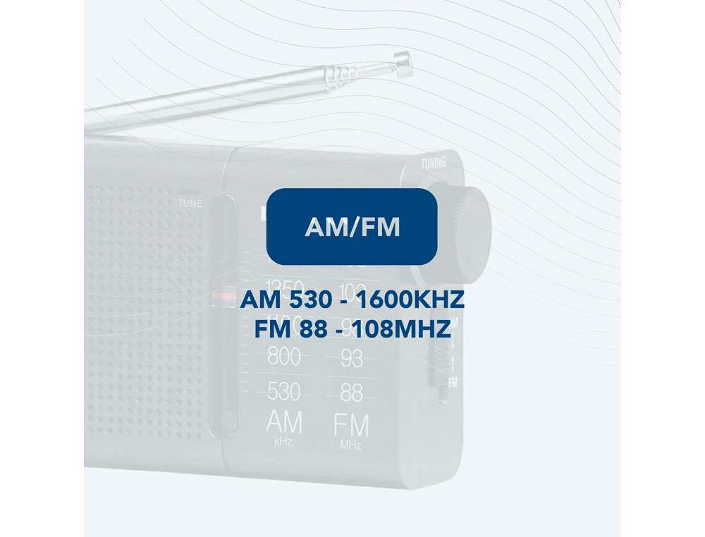 RADIO PORTATIL DAEWOO AM/FM ANTENA TELESCOPICA AURICULARES INCLUIDOS JACK 3.5 MM COLOR NEGRO