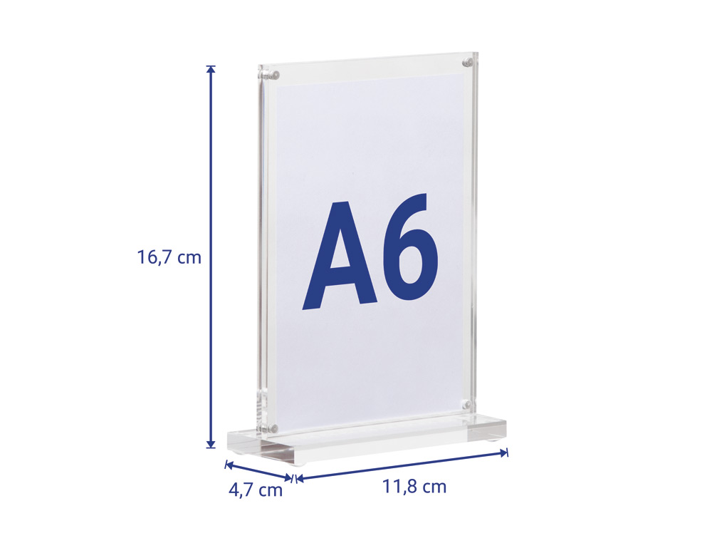 EXPOSITOR SOBREMESA MAUL VISION ACRILICO DIN A6 118X47X170 MM