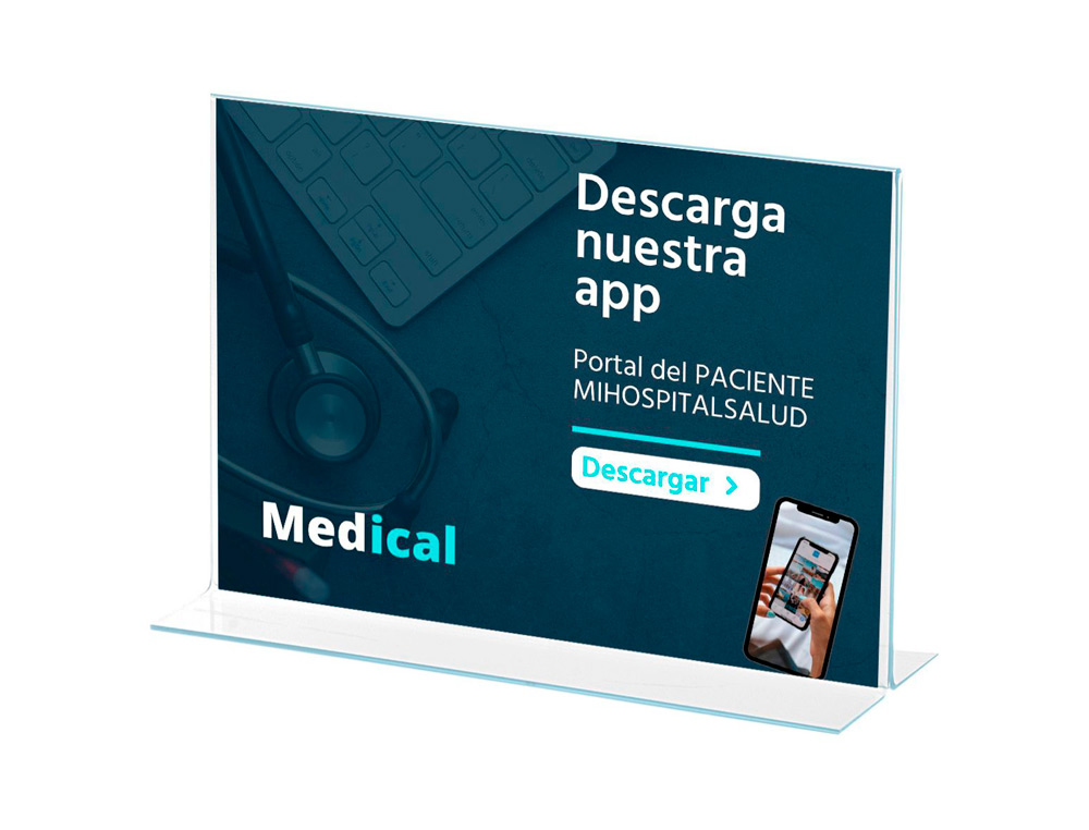 EXPOSITOR SOBREMESA ARCHIVO 2000 EN FORMA DE T A4 HORIZONTAL 85X300X215 MM