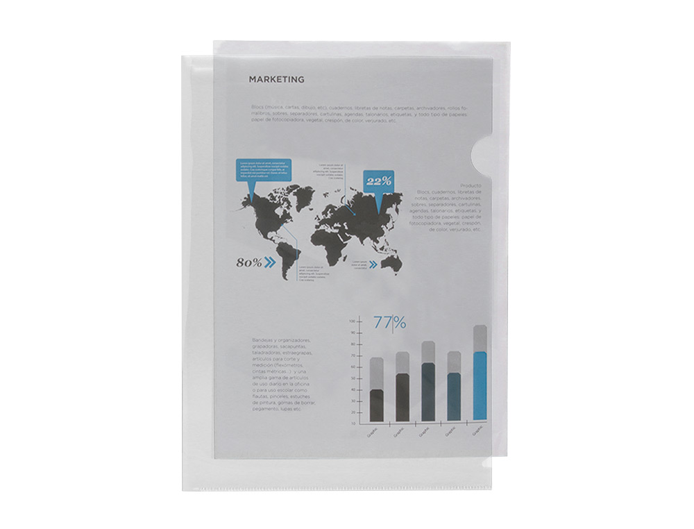 CARPETA LIDERPAPEL DOSSIER UERO 44004 POLIPROPILENO DIN A4 INCOLORA 20 HOJAS