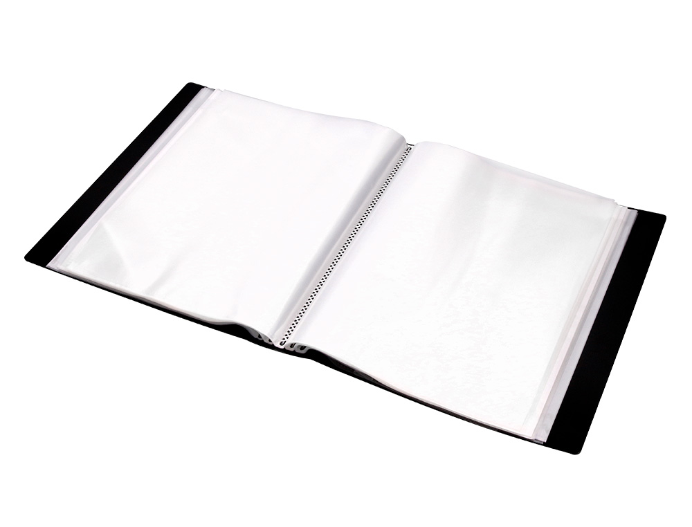 CARPETA LIDERPAPEL PERSONALIZA 37735 40 FUNDAS CANGURO POLIPROPILENO DIN A4 NEGRA PORTADA Y LOMO PERSONALIZABLE