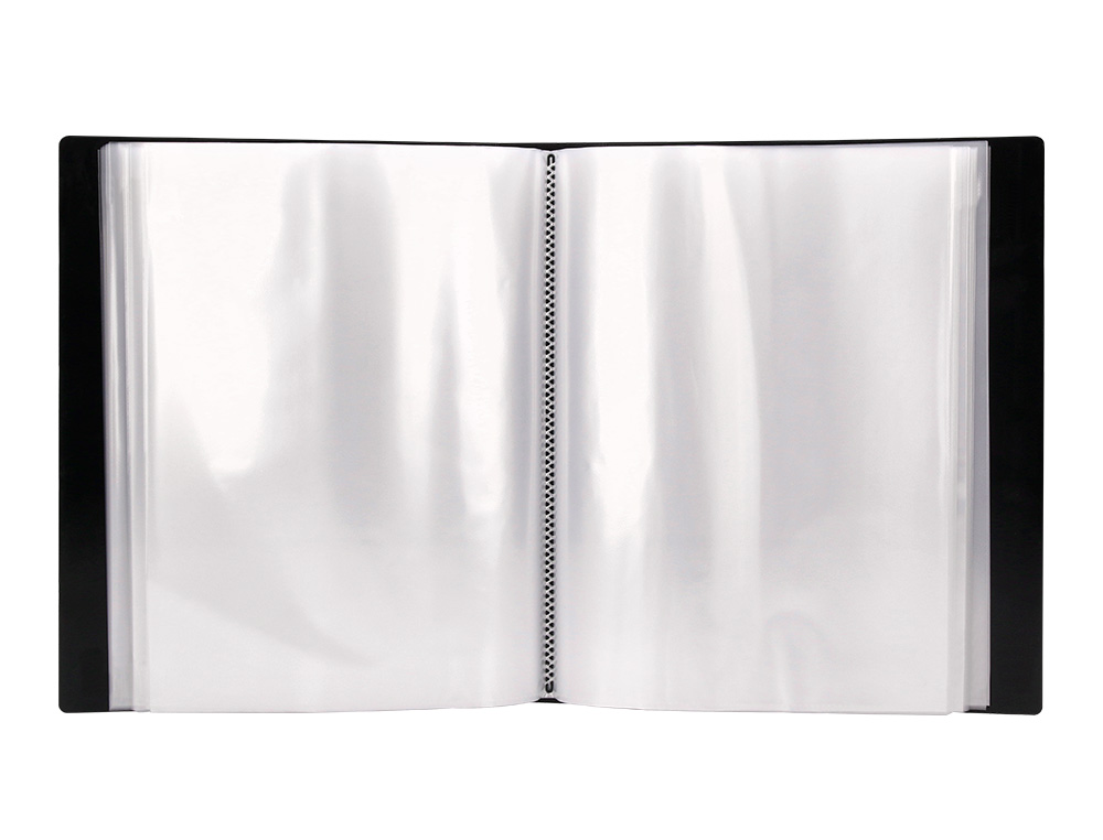 CARPETA LIDERPAPEL PERSONALIZA 37735 40 FUNDAS CANGURO POLIPROPILENO DIN A4 NEGRA PORTADA Y LOMO PERSONALIZABLE