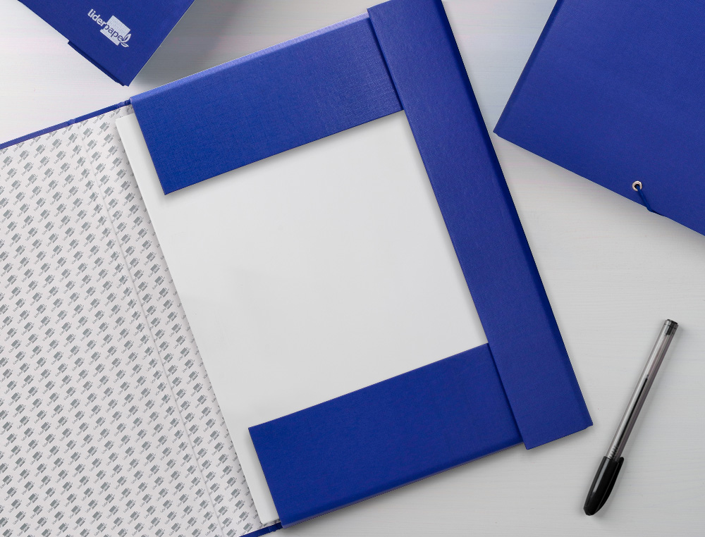 CARPETA PROYECTOS LIDERPAPEL FOLIO LOMO 50MM CARTON FORRADOAZUL