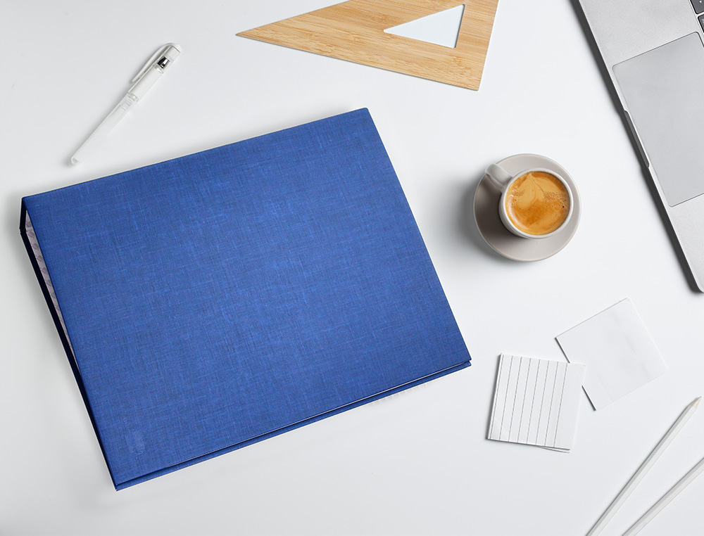 CARPETA DE 4 ANILLAS 25MM MIXTAS LIDERPAPEL FOLIO CARTON FORRADO PAPER COAT AZUL