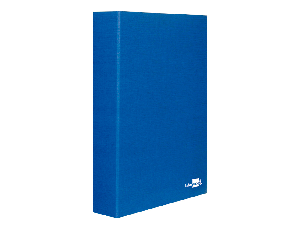 CARPETA DE 4 ANILLAS 25MM MIXTAS LIDERPAPEL FOLIO CARTON FORRADO PAPER COAT AZUL