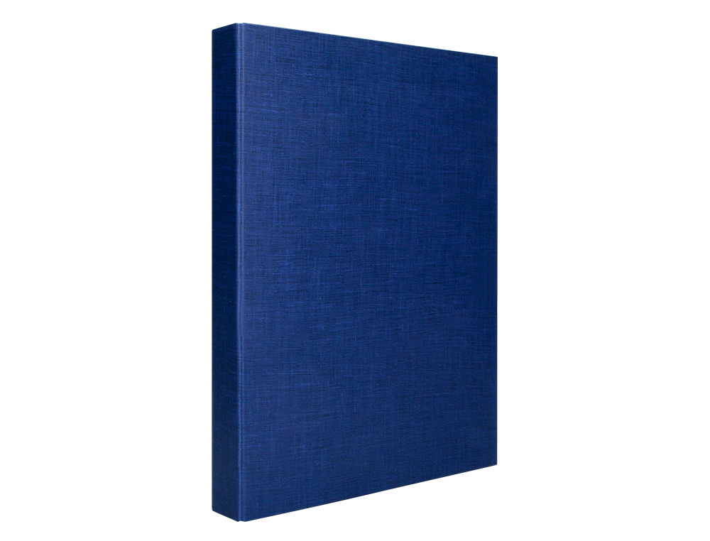 CARPETA DE 4 ANILLAS 25MM MIXTAS LIDERPAPEL FOLIO CARTON FORRADO PAPER COAT AZUL