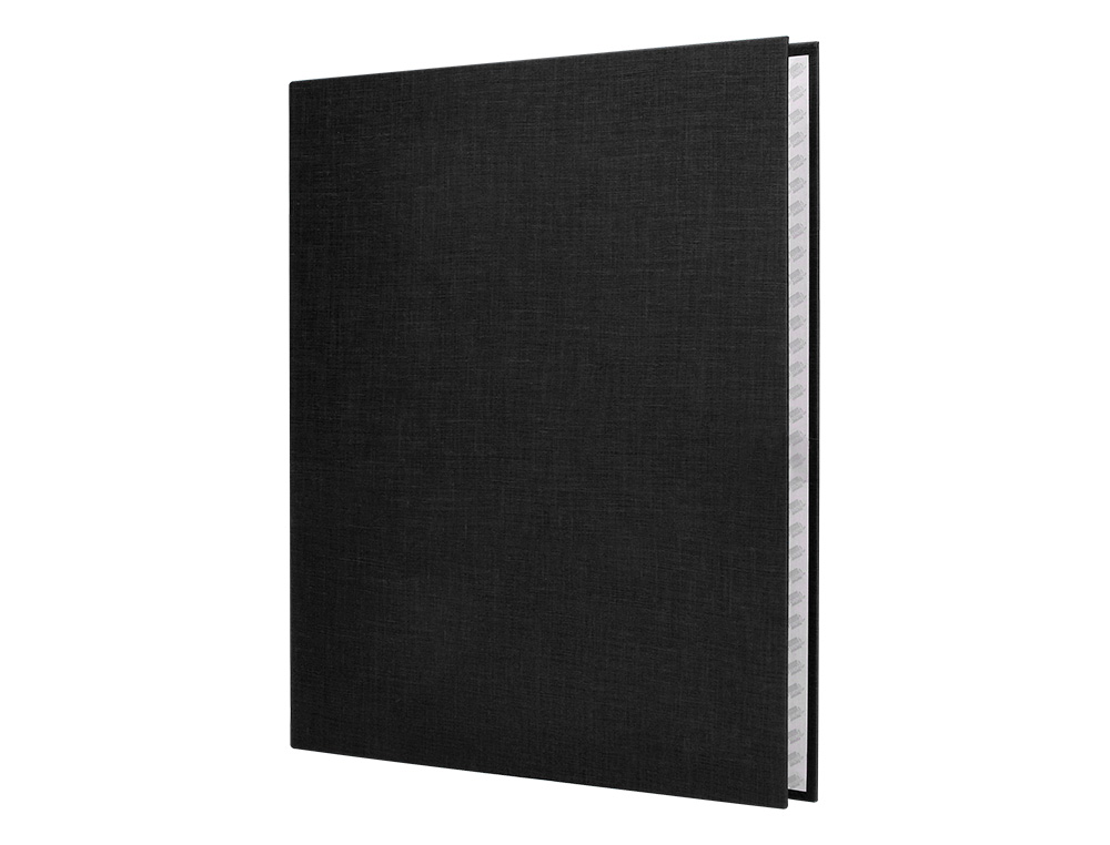 CARPETA DE 4 ANILLAS 40MM MIXTAS LIDERPAPEL FOLIO CARTON FORRADO PAPER COAT NEGRA