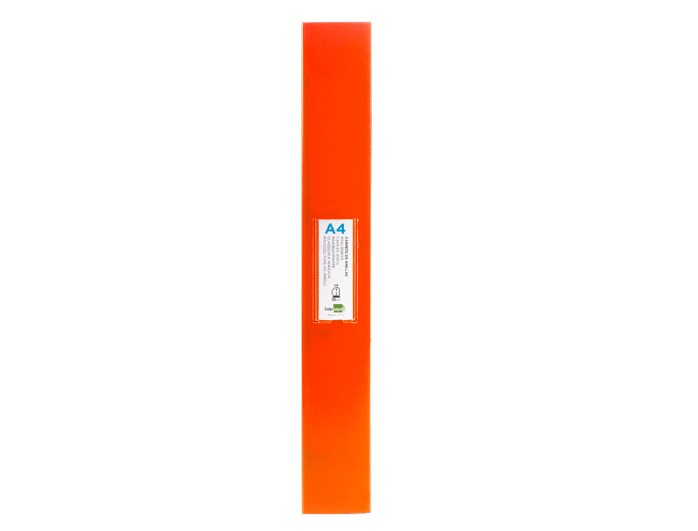 CARPETA LIDERPAPEL 4 ANILLAS 25 MM MIXTAS 43431 POLIPROPILENO DIN A4 NARANJA SERIE FROSTY