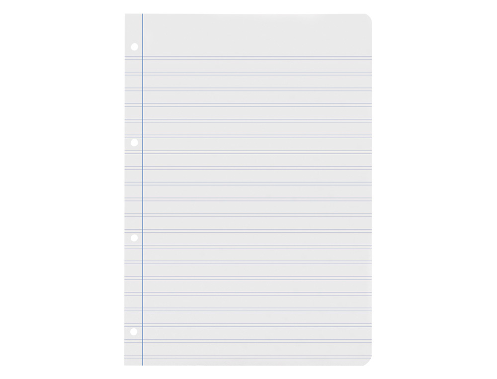 RECAMBIO LIDERPAPEL A4 100 HOJAS 60GR PAUTA 4 3.5MM CON MARGEN 4 TALADROS