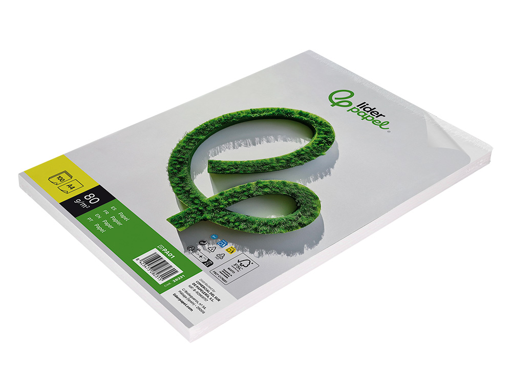 PAPEL LIDERPAPEL A4 80G/M2 LISO PAQUETE DE 100 HOJAS