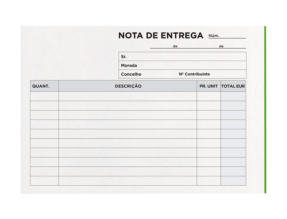 TALONARIO LIDERPAPEL ENTREGAS OCTAVO APAISADO 228 DUPLICADO -TEXTO EN PORTUGUES