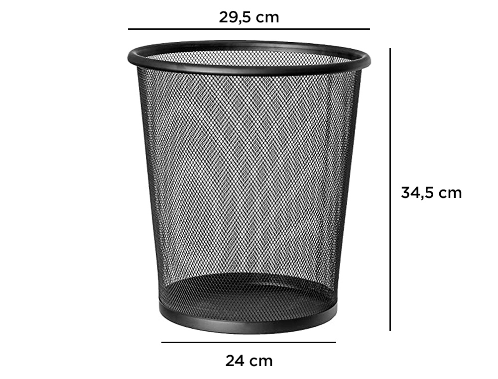 PAPELERA METALICA Q-CONNECT NEGRA REJILLA 295X345MM