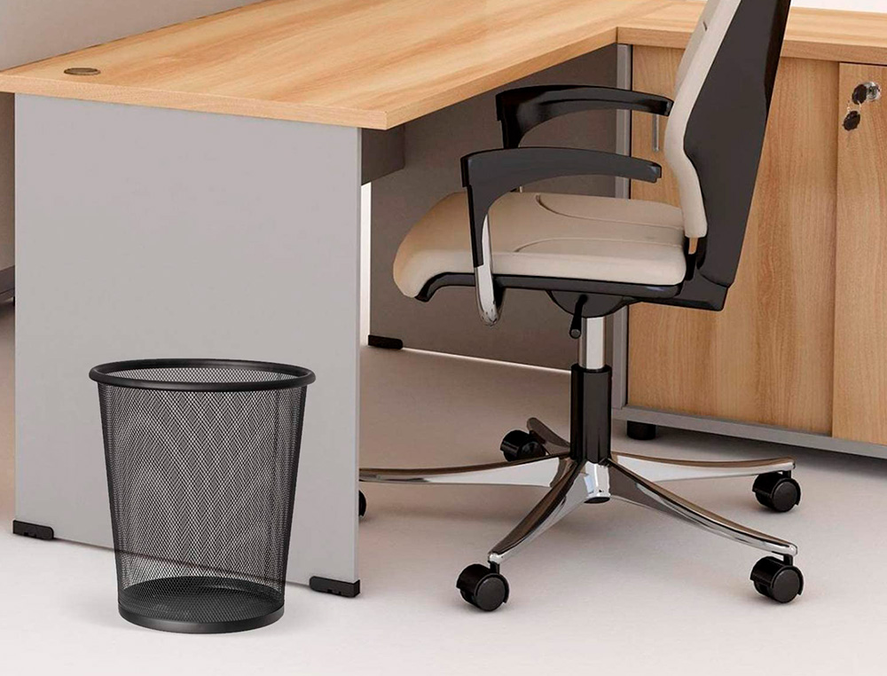 PAPELERA METALICA Q-CONNECT NEGRA REJILLA 295X345MM