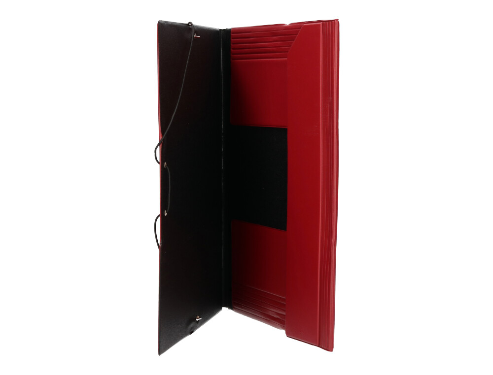 CARPETA LIDERPAPEL GOMAS TRES SOLAPAS PLASTICO FOLIO COLOR ROJO