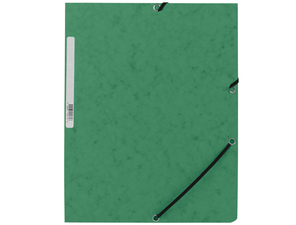 CARPETA Q-CONNECT GOMAS KF02168 CARTON SIMIL-PRESPAN SOLAPAS 320X243 MM VERDE