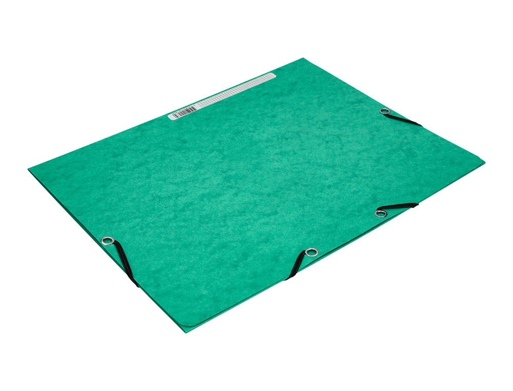 CARPETA Q-CONNECT GOMAS KF02168 CARTON SIMIL-PRESPAN SOLAPAS 320X243 MM VERDE