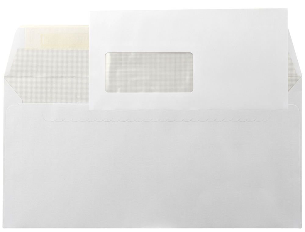 SOBRE LIDERPAPEL N.6 BLANCO AMERICANO VENTANA IZQUIERDA 115X225 TIRA SILICONA OPEN SYSTEM CAJA DE 500 UNIDADES