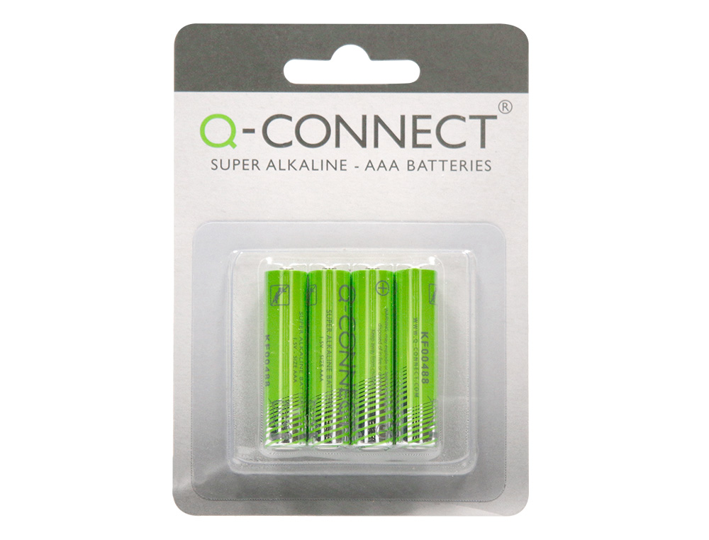 PILA Q-CONNECT ALCALINA AAA BLISTER CON 4 UNIDADES
