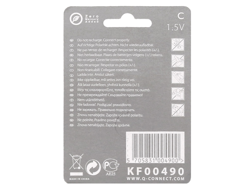 PILA Q-CONNECT ALCALINA C BLISTER DE 2 UNIDADES