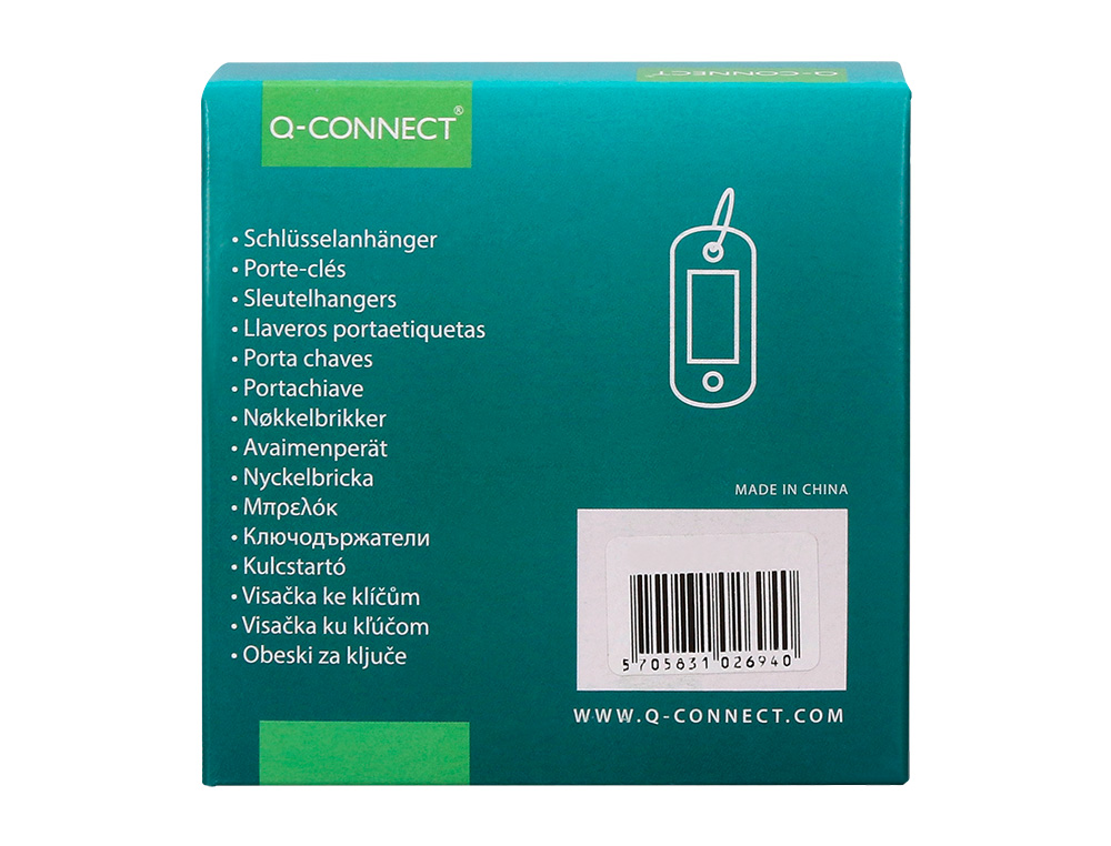 LLAVERO PORTAETIQUETAS Q-CONNECT COLOR ROJO EXPOSITOR DE 100 UNIDADES