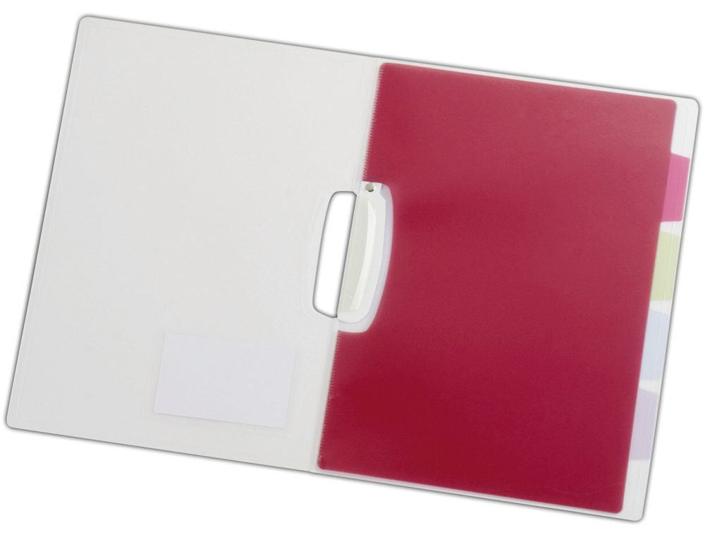 CARPETA LIDERPAPEL DOSSIER PINZA LATERAL POLIPROPILENO DIN A4 TRANSPARENTE CON SEPARADORES