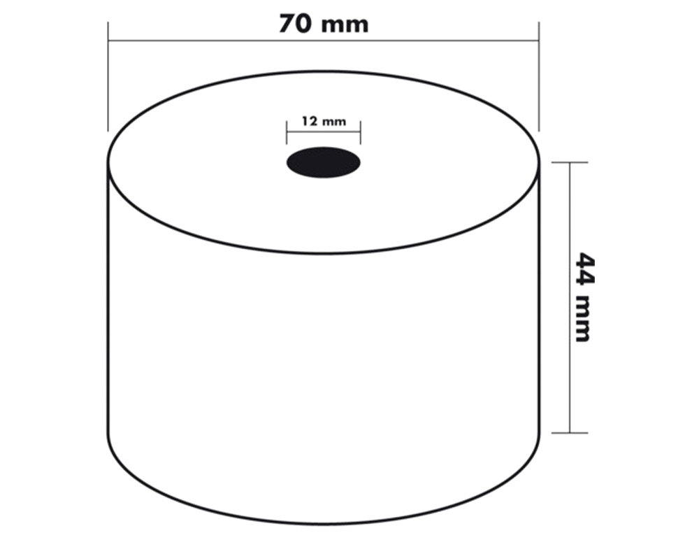 ROLLO SUMADORA TERMICO Q-CONNECT 44 MM ANCHO X 70 MM DIAMETRO SIN BISFENOL A
