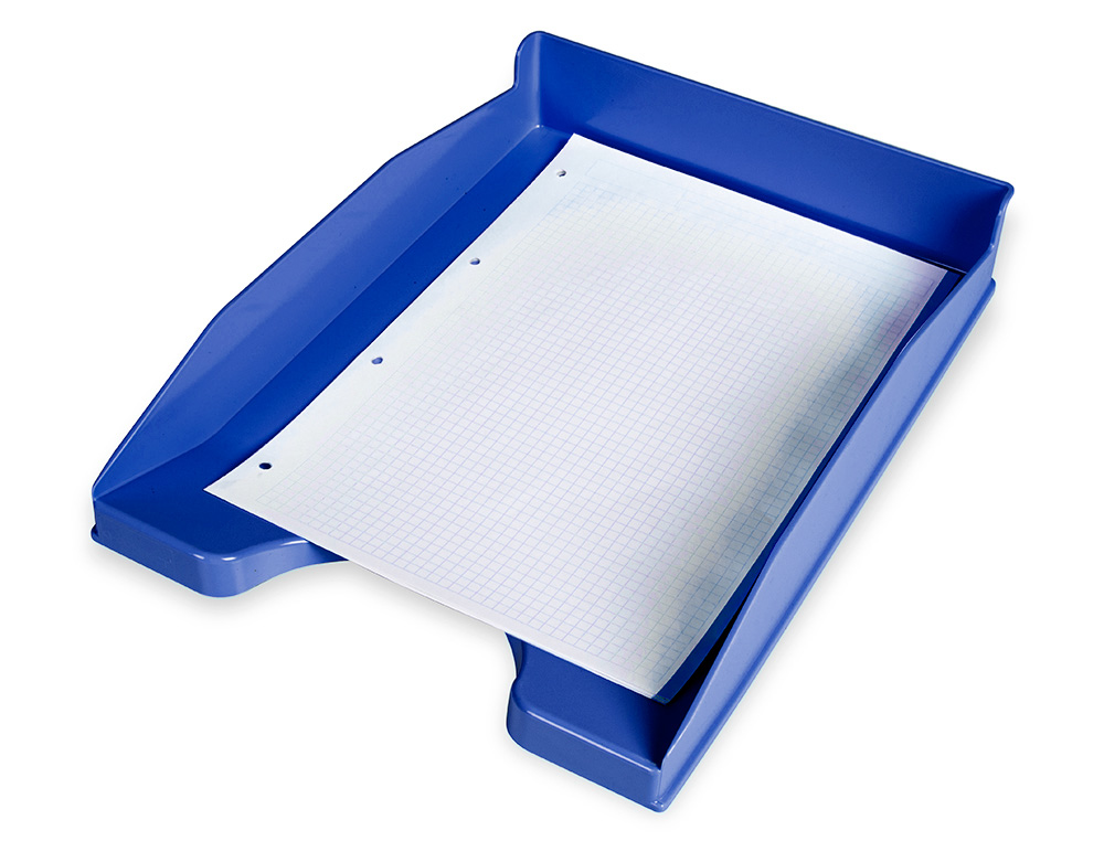 BANDEJA SOBREMESA PLASTICO Q-CONNECT AZUL OPACO 240X70X340 MM